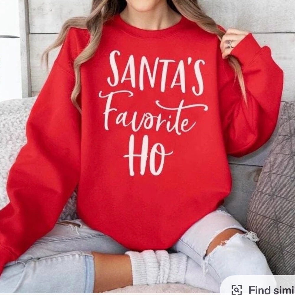 Gildan Red Santa's Favorite Ho Crewneck